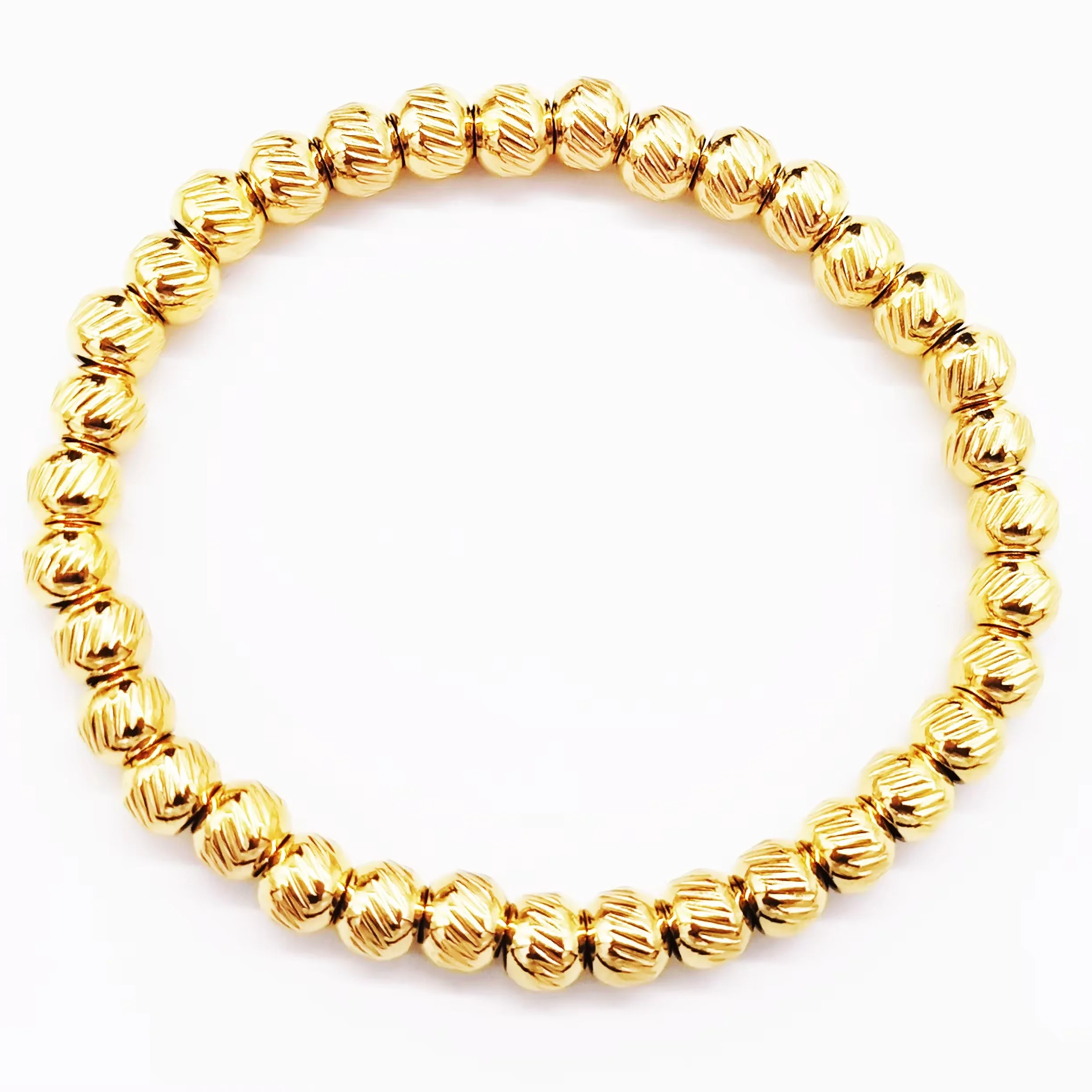 Classic 6mm Stainless Steel Beads Bracelets 3 Colors Twill Wave Beads Bracelets Directly Stainless Steel Jewelry Factory