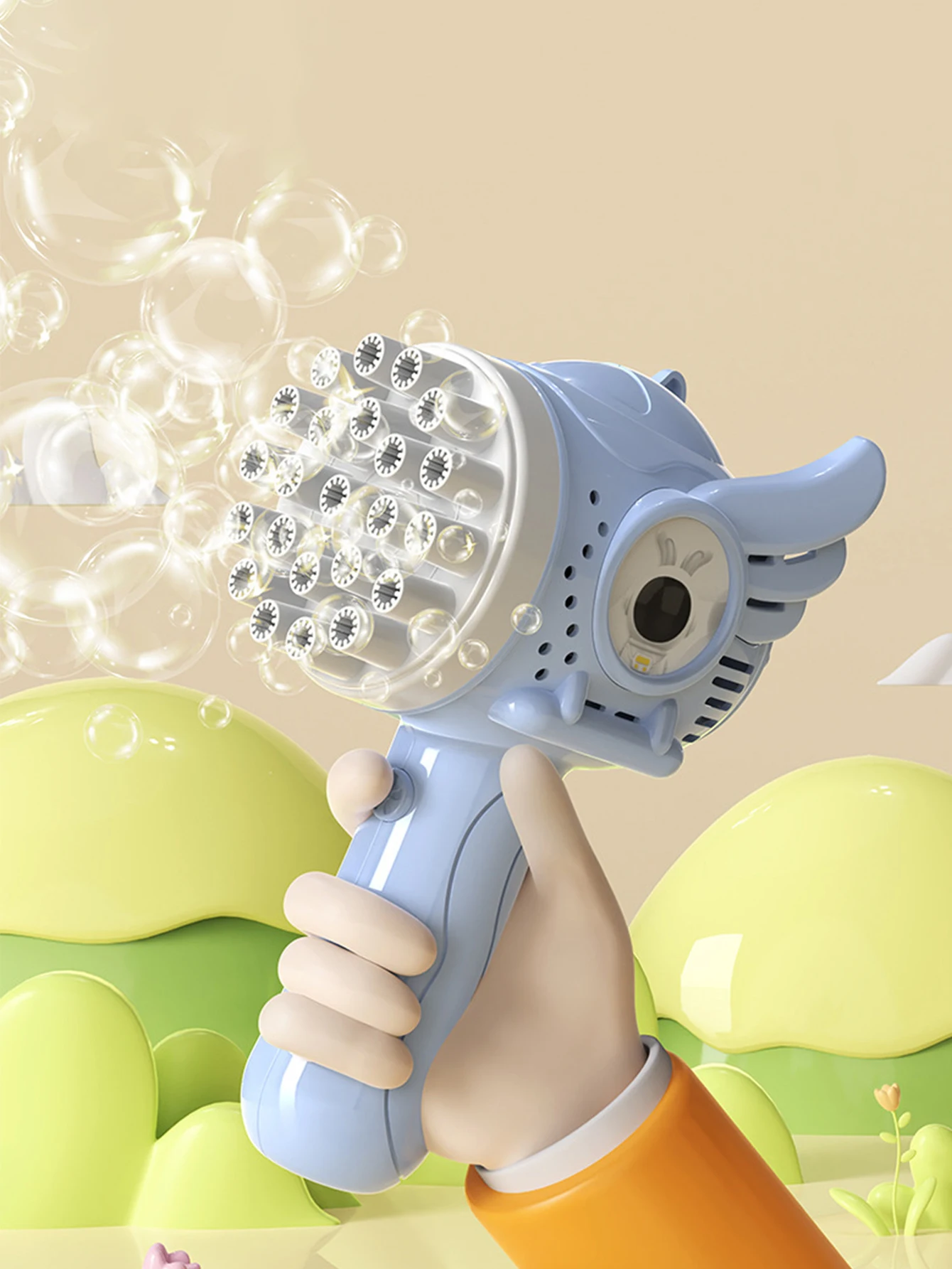 LONGXI summer fun outdoor activity 23 holes electric bubble gum machine bubble kids toy cartoon Angel wings bubbles for kids