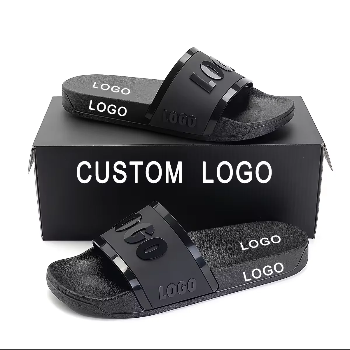 ODM OEM Slippers Manufacturer 3D Print Design LOGO Custom Unisex Slides Slipper Casual Home Men Women Rubber Slippers Custom