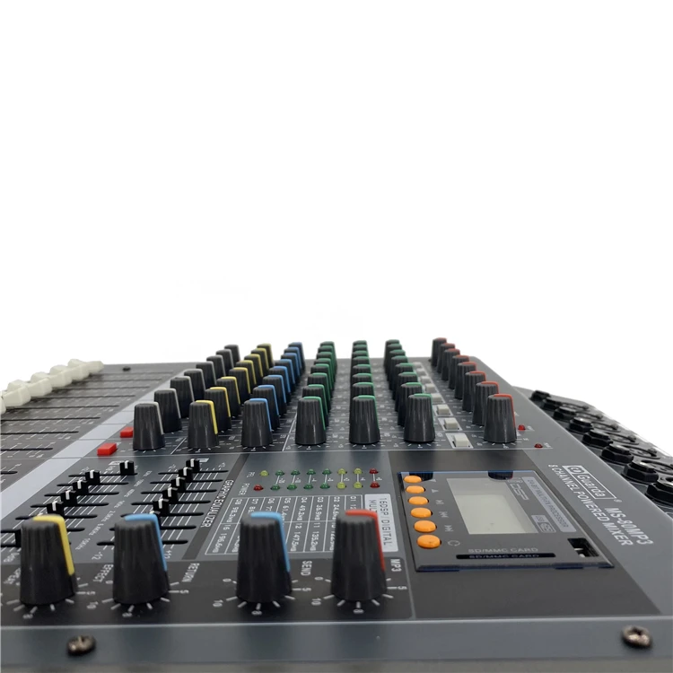 MS-80MP3 8 каналов мощность микшерный пульт с усилителем Blueteeth запись 16 DSP Эффект Профессиональный USB аудио смеситель 18 Гц ~