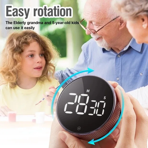 Easy use Digital Kitchen Timer Magnetic Countdown Timer with Large LED Display for self-discipline Cooking Classroom Timer