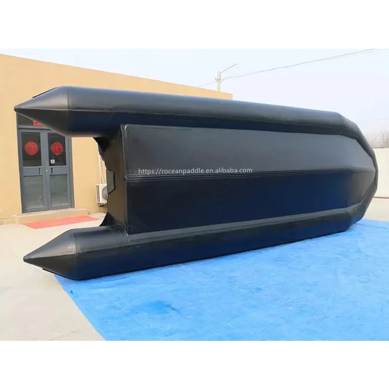 CE Europe Popular heavy duty Black/ green Large folding  inflatable boat 7m 8m 9m 10 meters with/ without aluminum floor
