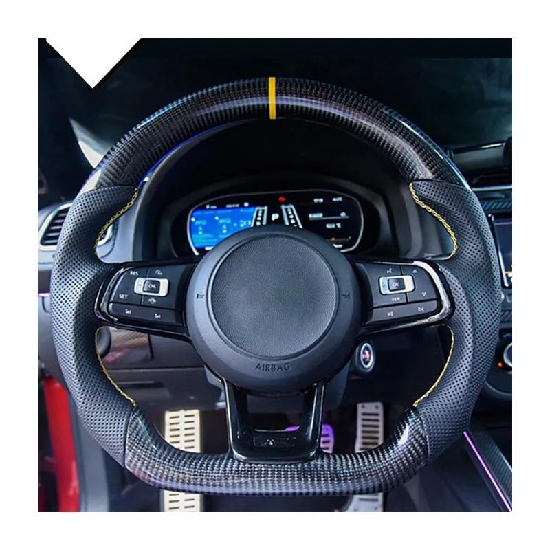 True carbon fiber steering wheel forged LED for Volkswagen Volkswagen Golf 7 GTI GTS GTD GTE Polo GTI Scirocco 2015-2016 Tiguan