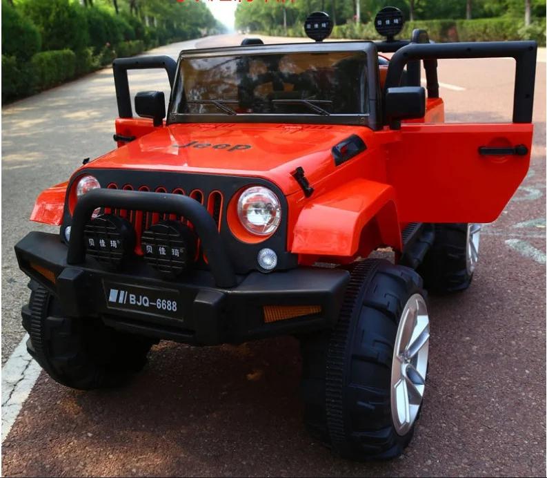RHS-CAR114 Baby car two seats battery electric cars for kids children truck toys game car four-wheel drive with remote control