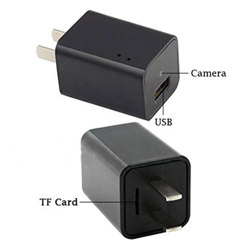 wifi spy mini camera HD wireless Smart camera charger Adapter Home security protection SD card video record audio camera