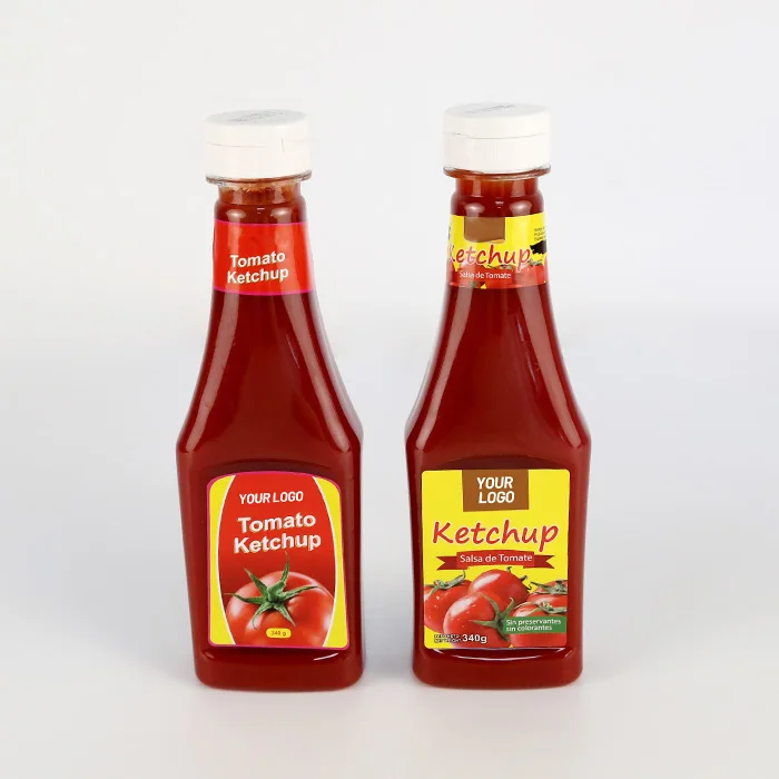 340g*24tins/ctn Organic ketup 28-30% Brix with  bottle  Aseptic Double Concentration Ketchup Bulk Sachet Drum Bottle Bo