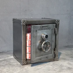 Industrial End Side Table with Storage Shelf  Easy Assembly Metal Look Accent Furniture with Iron Frame