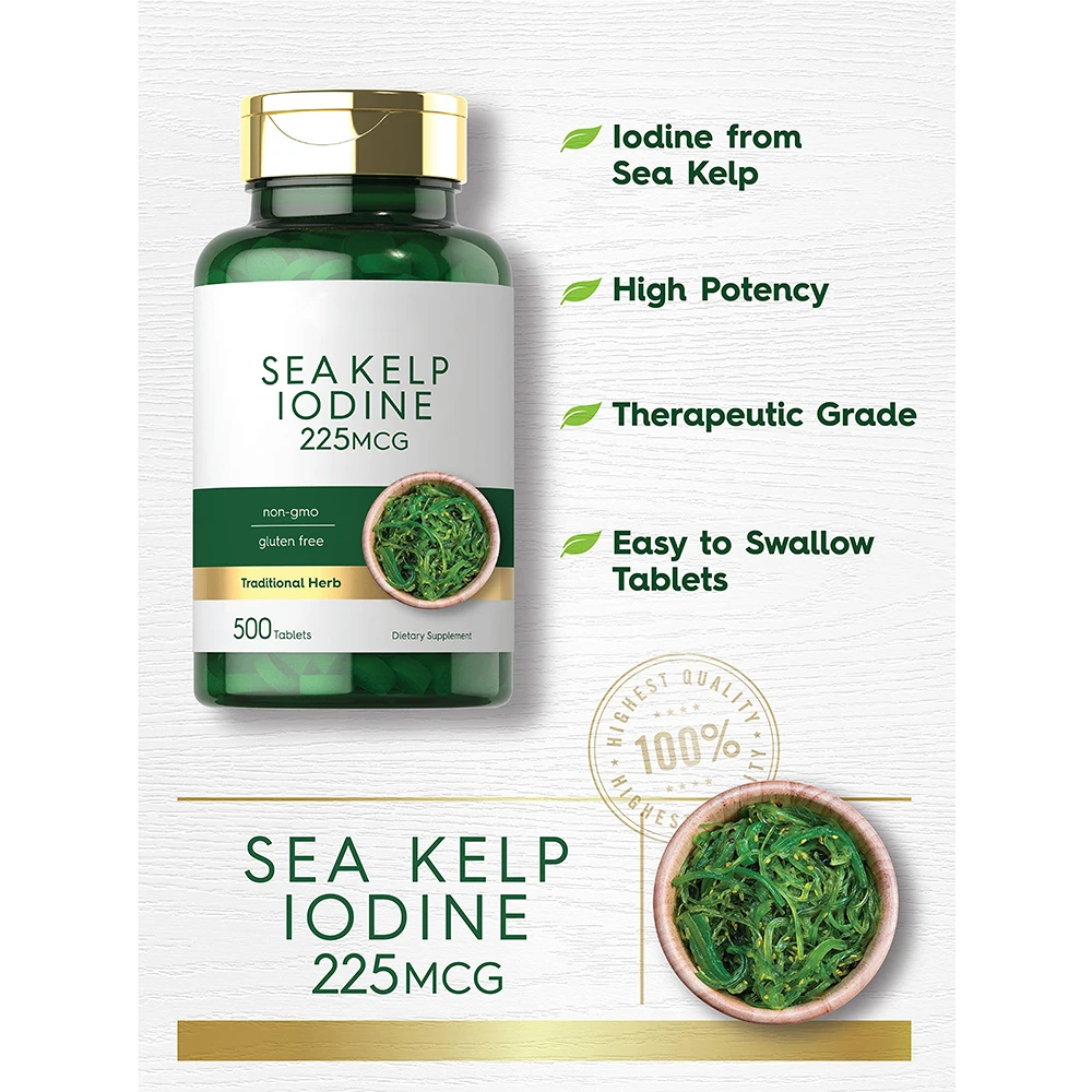 OEM Sea Kelp Iodine Capsules Kelp Extract Herb Supplement Active Iodine Tablets