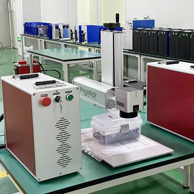 2024 New Code Date Laser Coding Marking Printing Machine 20W 30W 50W Portable Laser Label Marking Machine with Rotary