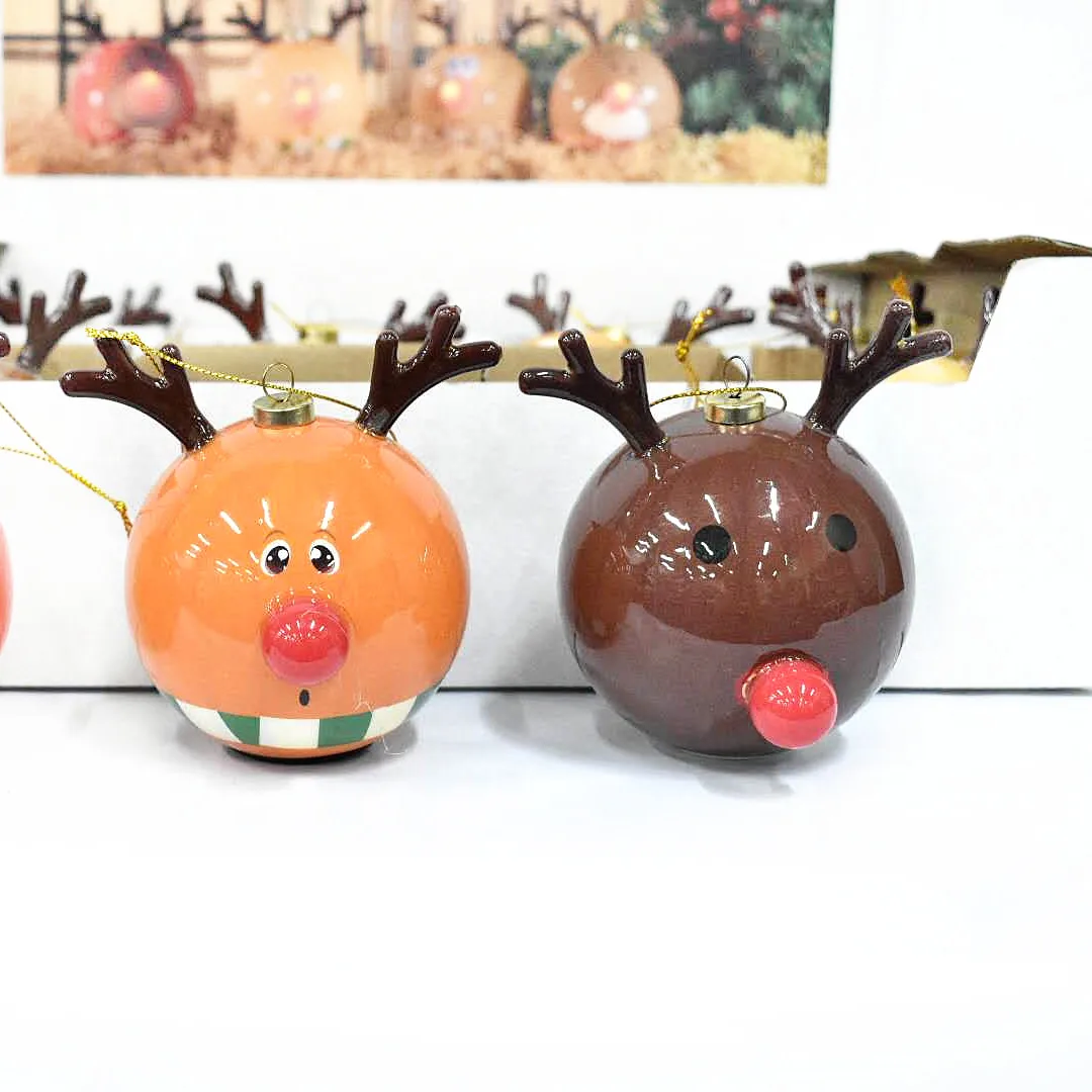 
Christmas ball crystal glue hollow light round ball cute cartoon shape Christmas tree decoration children gift 