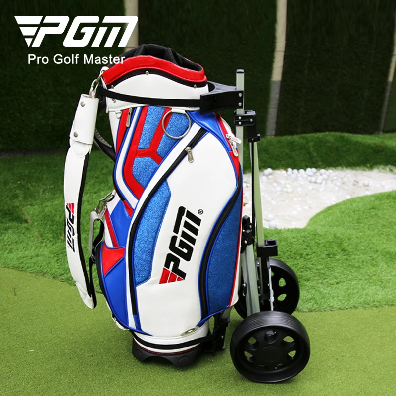 PGM QC002-1 golf buggy push outdoor caddy golf push trolley 2 wheel foldable golf trolley