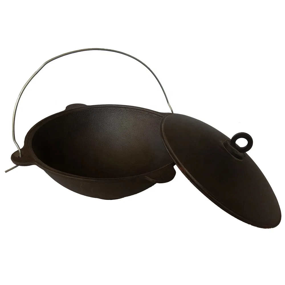 Сверхмощная кастрюля из чугуна для приготовления пищи всех размеров с широким горлышком