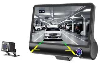 High Quality 4.0 inch full HD Car DVR Dash Cam with 3 camera lens Video Recorder 4K Security Camera front and rear 1080p for Car