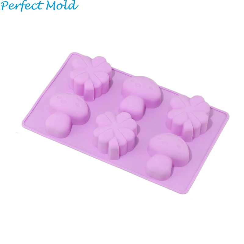 Stock making liquid 3d commerical gummy jelly mould custom logo silicone rubber mushroom candy chocolate mold