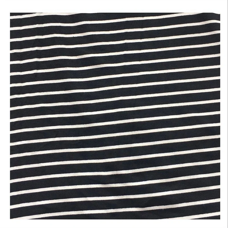 Wholesale rayon cotton blended knitted stripe comfort stretch yarn dyed fabric for clothes