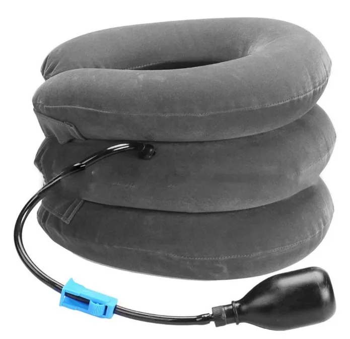 High Quality Portable Cervical Collar Brace Pillow Adjustable Flannel Air Neck Brace Traction Device