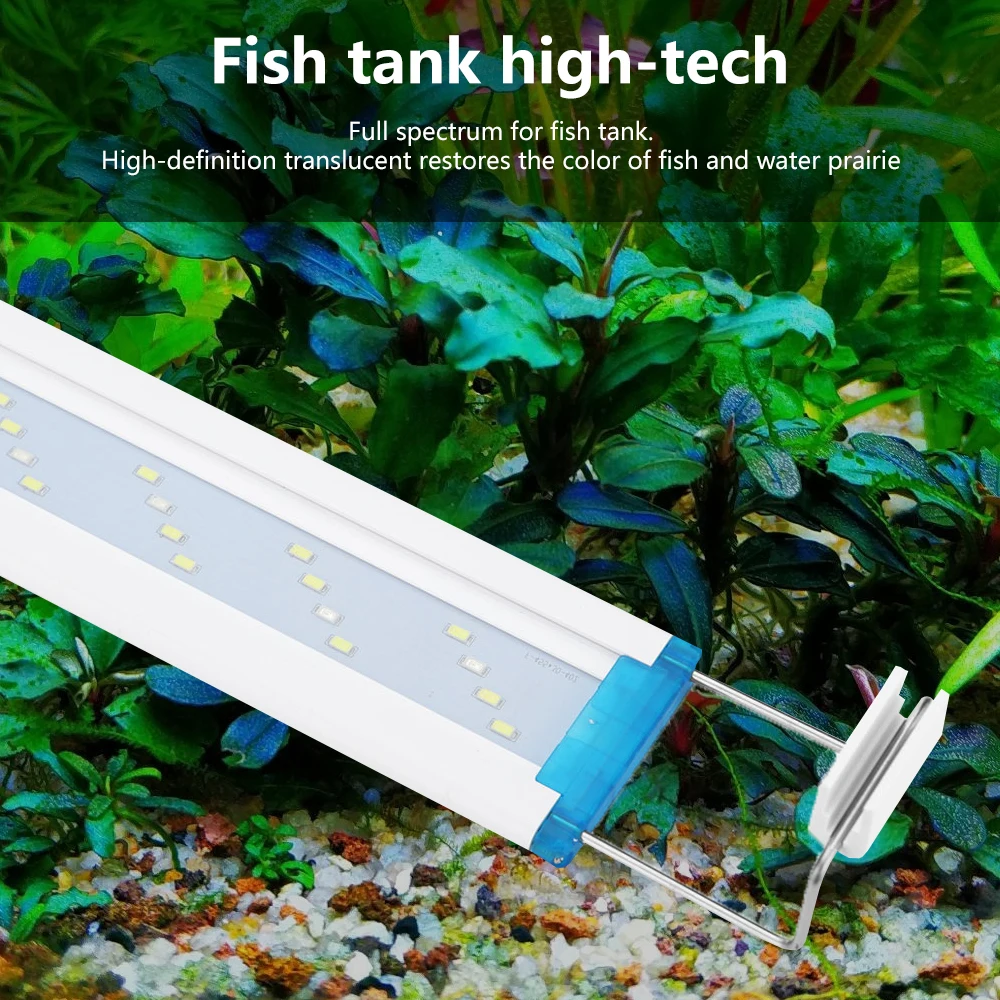 90-260V Aquarium Clip Light Super Thin Fish Tank Planted Aquarium Lamp 18-71cm LED EU Energy Aquarium Lighting