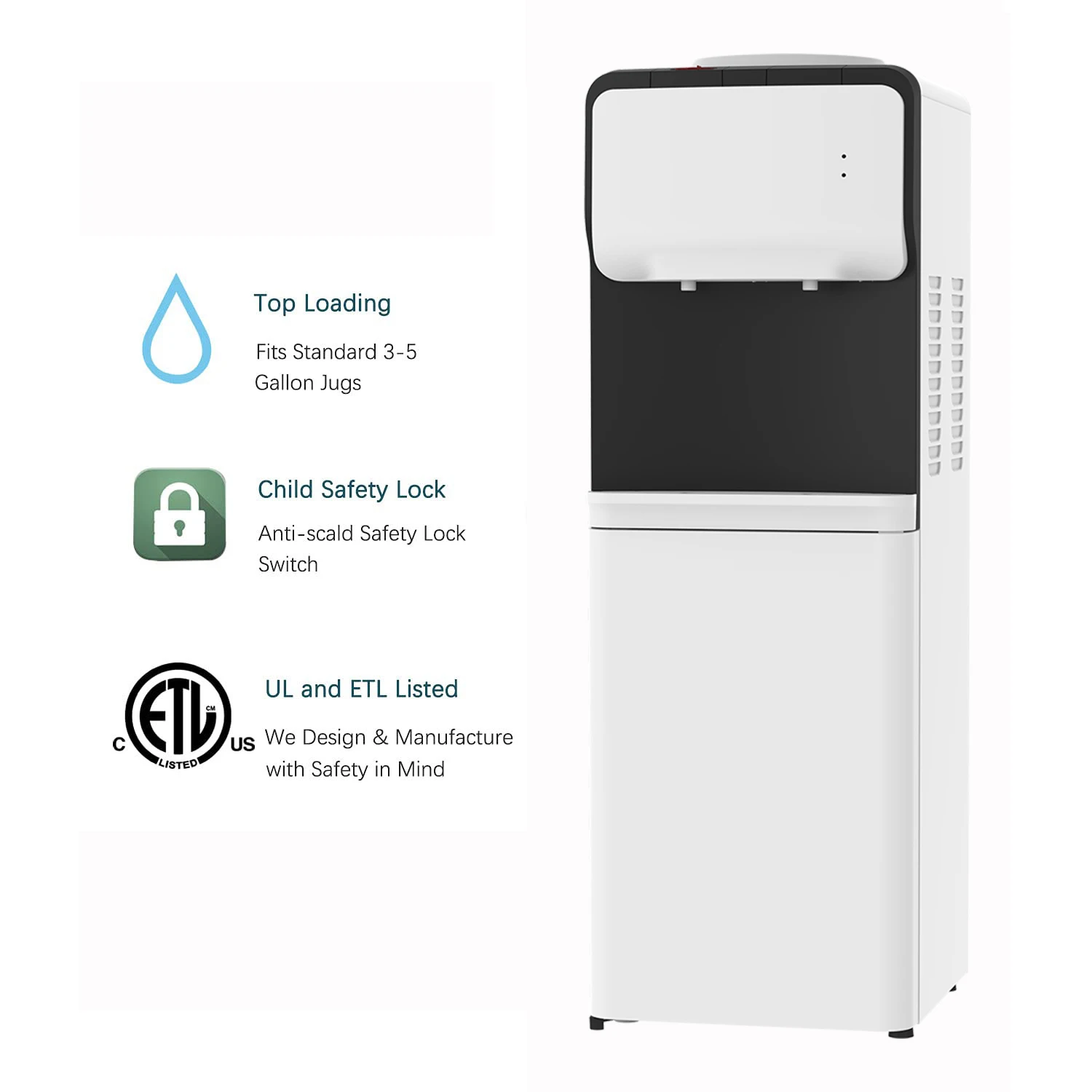 BY553 Aquart Top Laoding Hot and Cold Water Dispensers Electric Stand Plastic Free Spare Parts Compressor Cooling System 220 420