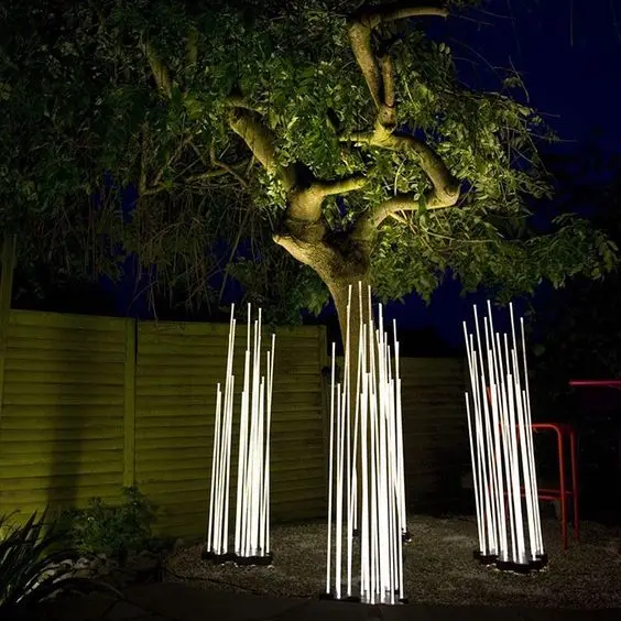 villa garden night scene decorative lighting fiber optic reed landscape light