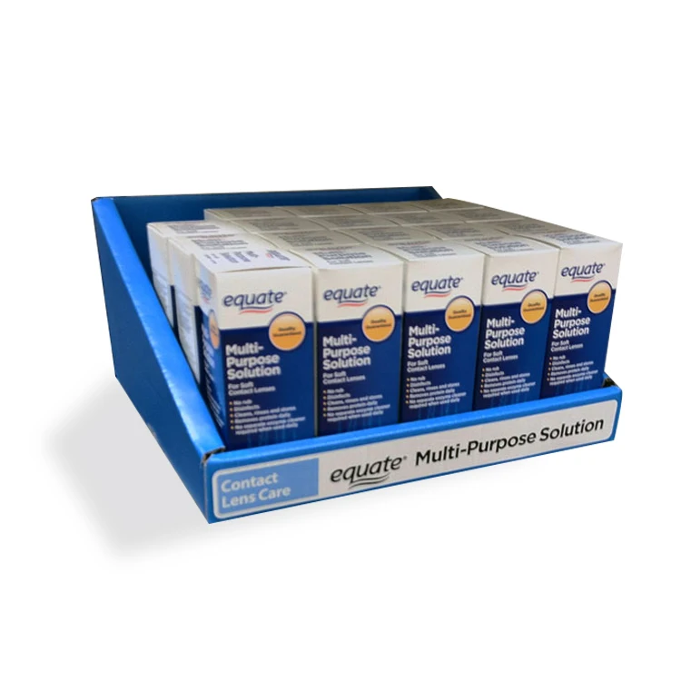 Pharmacy Use Free Standing Custom Stable Cardboard Floor Display for Personal Care Supplements