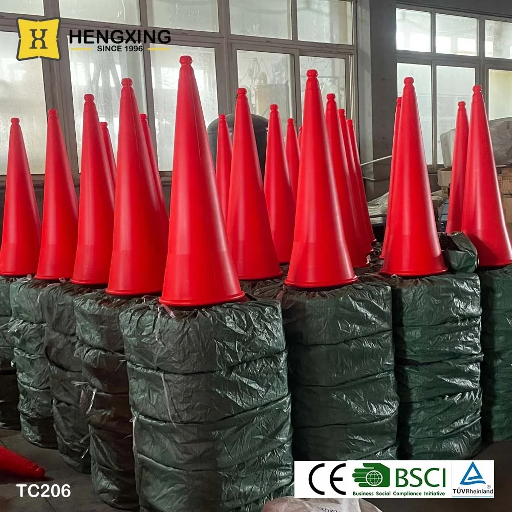 Cheap Price 1 Meter High Intense Grade Flowing Reflective PU Orange Traffic Safety Street Cone With Rubber Base