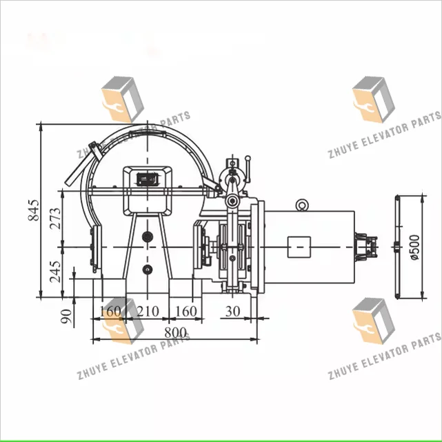 Good service13TORINDRIVE elevator geared traction machine YJ275 Elevator parts