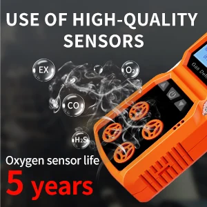 AIKESI ADKS-4 Handheld O2 CO H2S LEL Multi Gas Test Monitor Methane Propane Plug-In Portable gas Analyzer detector DDS sensor