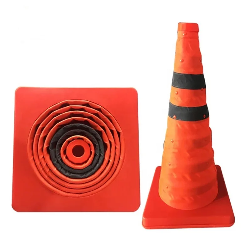 Factory Supplier Easy To Carry High Visibility Collapsible Traffic Cone For Truck Emergency Stop Use