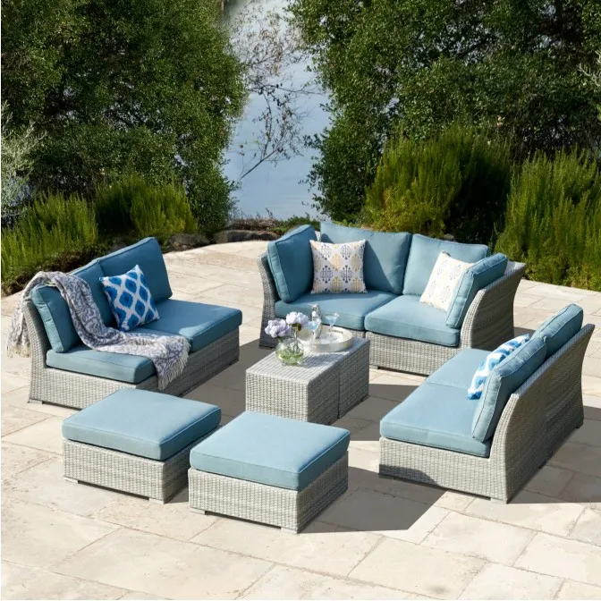 garden classics outdoor relaxing furniture set rattan sectional L shape sofa