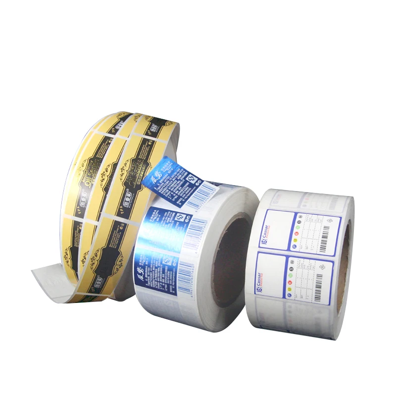 Custom Printed Waterproof Synthetic Paper Roll Self Adhesive Vinyl Bottle Packaging Sticker Label