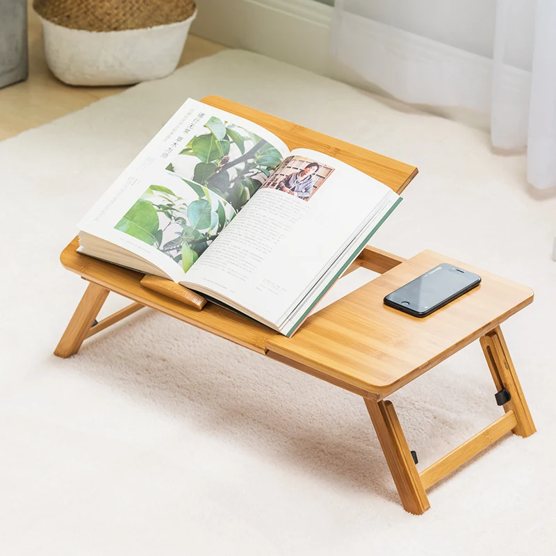 Factory Supply Bed Lap Desk Adjustable Bamboo Laptop Shelf Dorm Foldable Computer Desk Table