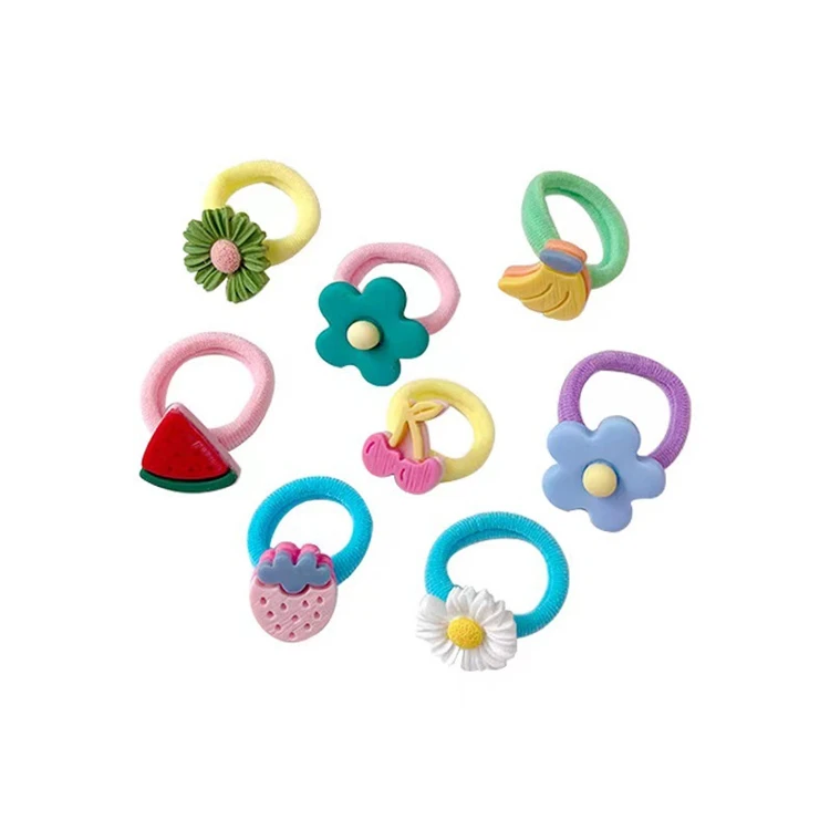 2022 Fashion 10pcs High elastic headband small rubber band 9 colors hair ties set for kids