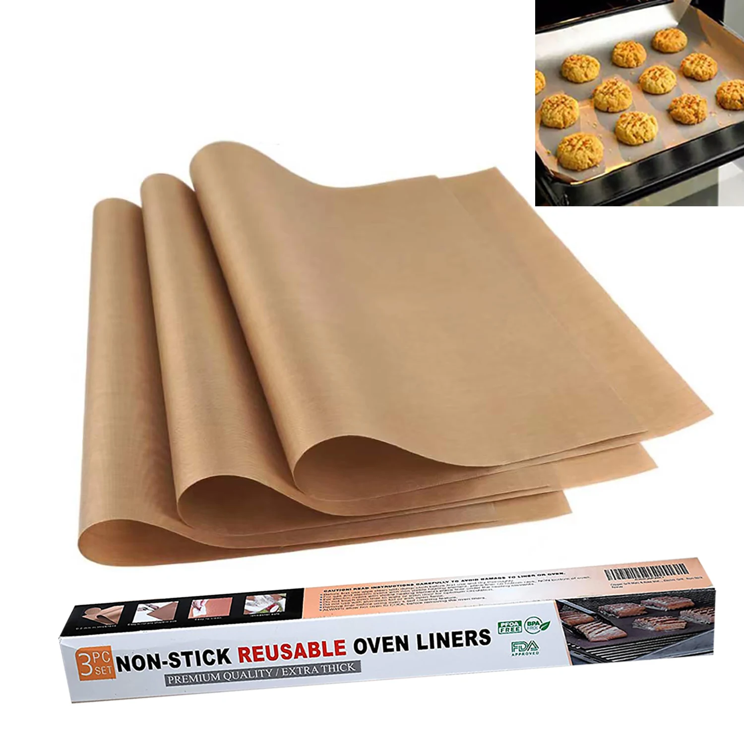 Hot Reusable Non-stick Oven Floor Protector Liner Oven Bottom Mat for bottom rack of Gas Electric Oven
