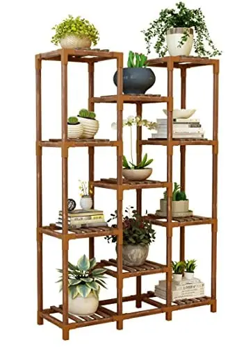 Bamboo Flower Plant Stand Multifunction Shelves Storage Shelf Plant Stand
