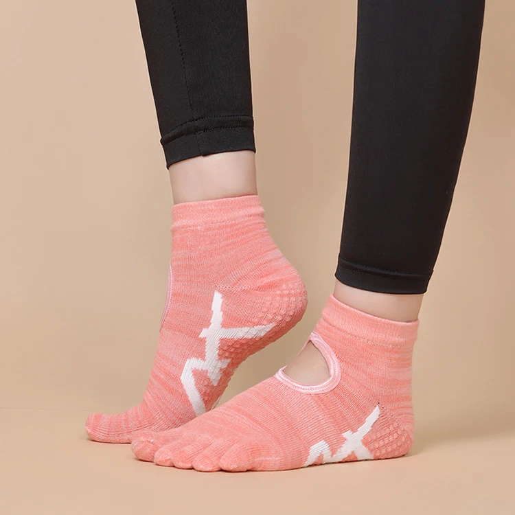 Wholesale Fashion Colorful Stripes Casual Custom Neutral Crew Cotton yoga Five Toe socks