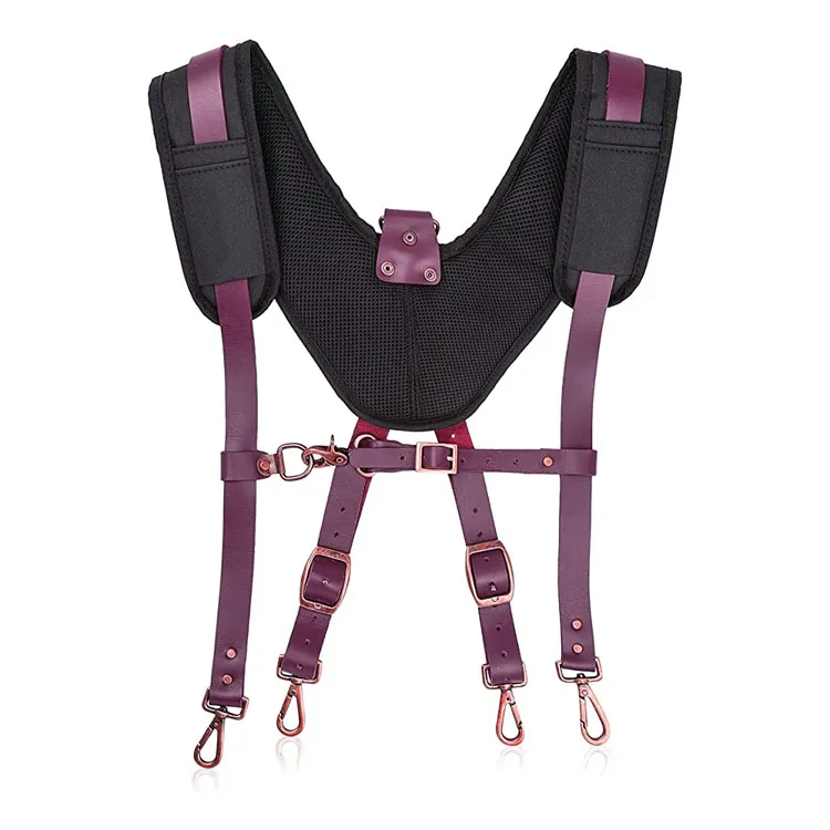 High-Quality Adjustable Straps Leather Padded Tool Belt Suspenders