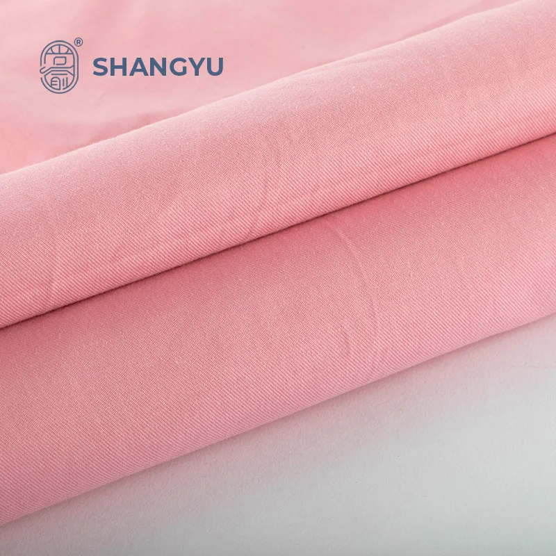 Factory Woven Peach 98% Cotton 2% Elastane Fabric tela algodon Stretch Cotton Twill Fabric Cotton Spandex Twill Fabric For Pants