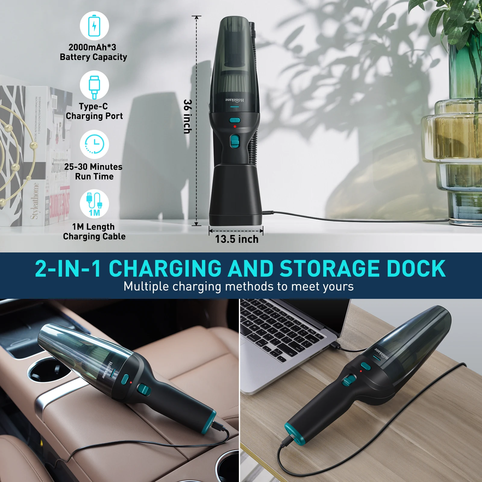 Mini Portable 12v Car Vacuum Cleaner Cordless Portable Wireless Car Vacuum Cleaner Rechargeable