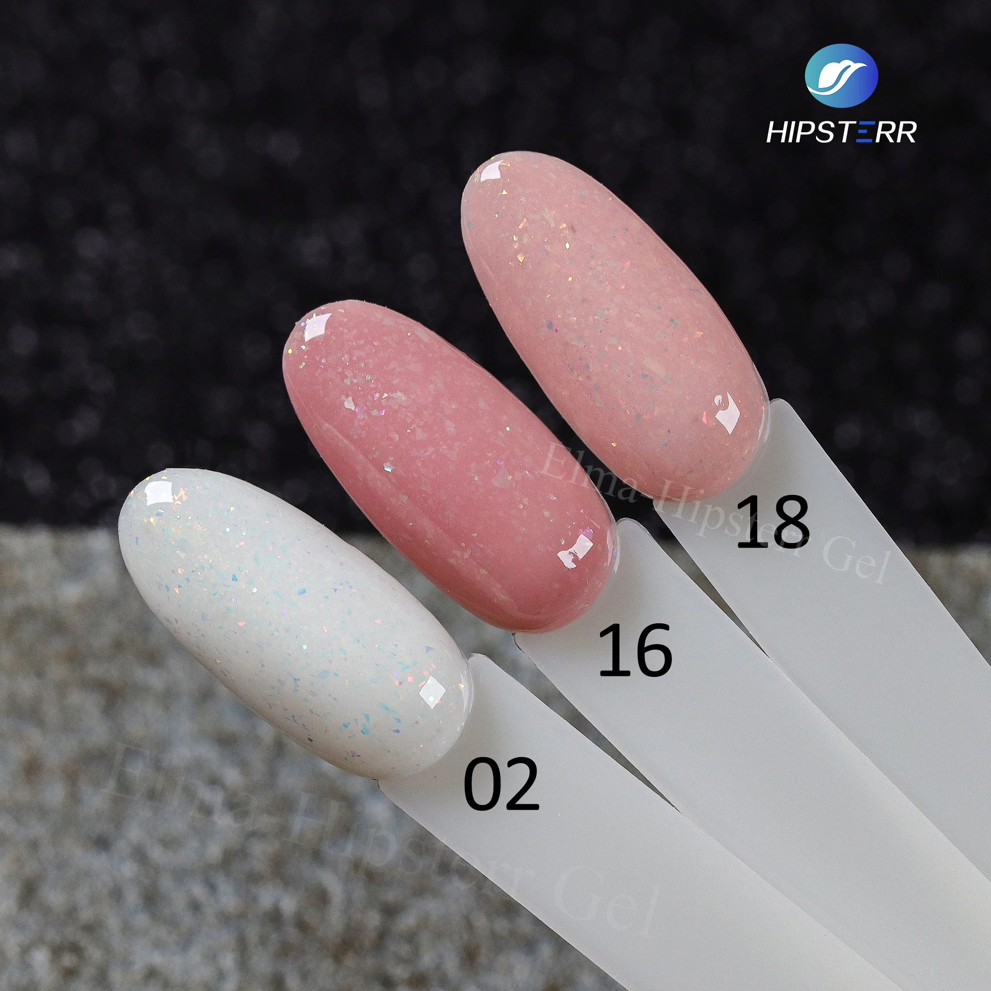 Hipsterr 8ML 15ML 1KG Hot Popular Hard Gel Base New Nebula Glitter Rubber Base Coat  Spring Collections Glitter Base Gel