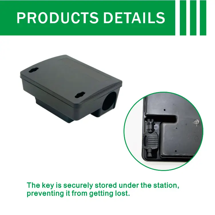 Free Samples Large Outdoor Rodent Bait Station Reusable Heavy Duty Bait Boxes with Key Plastic Traps
