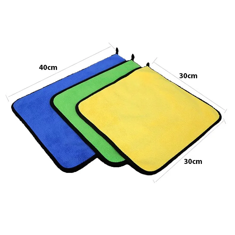 Customized Car Wash Microfiber Towel Absorbent Multi Color Plush Dual Sides for Car Clean Drying Polishing Detailing