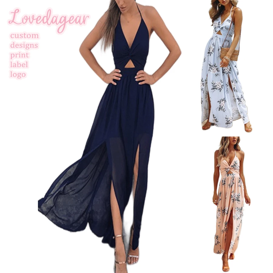 2024 New Arrival Casual Stylish Ladies Long Dress Fashion Floral Print Women Maxi Dresses For Summer