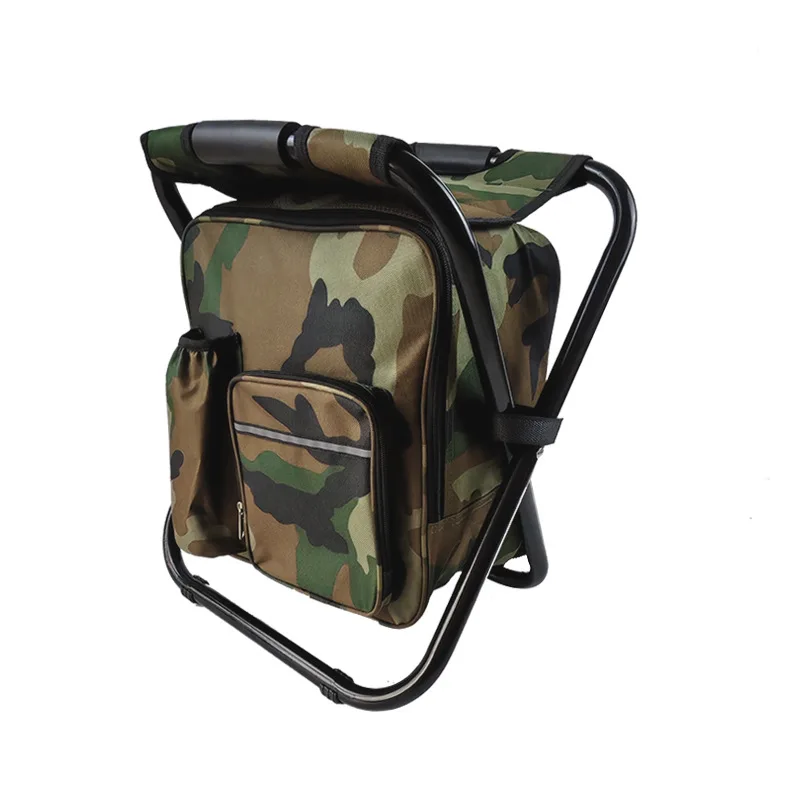 Lightweight Foldable Outdoor Folding Stool with Large Capacity Removable Cooler Bag for Adults or Travel Fishing Hiking Camping
