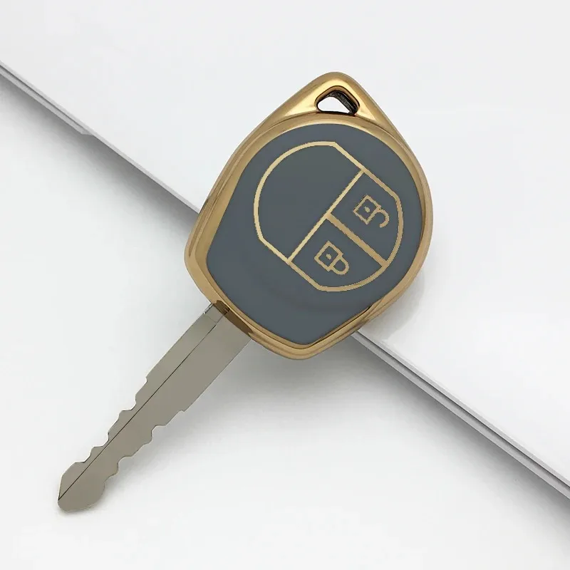 Wholesale gold edge beautiful new soft tpu car smart key case fob cover housing skin for suzuki swift Crossover SX4 JIMNY