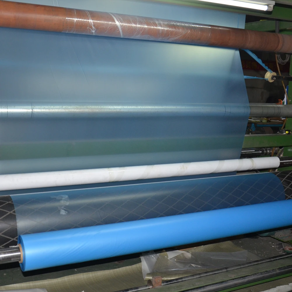Защита толщиной 90 микрон нижней стороне пластиковый синий PE пленка для вспенивания