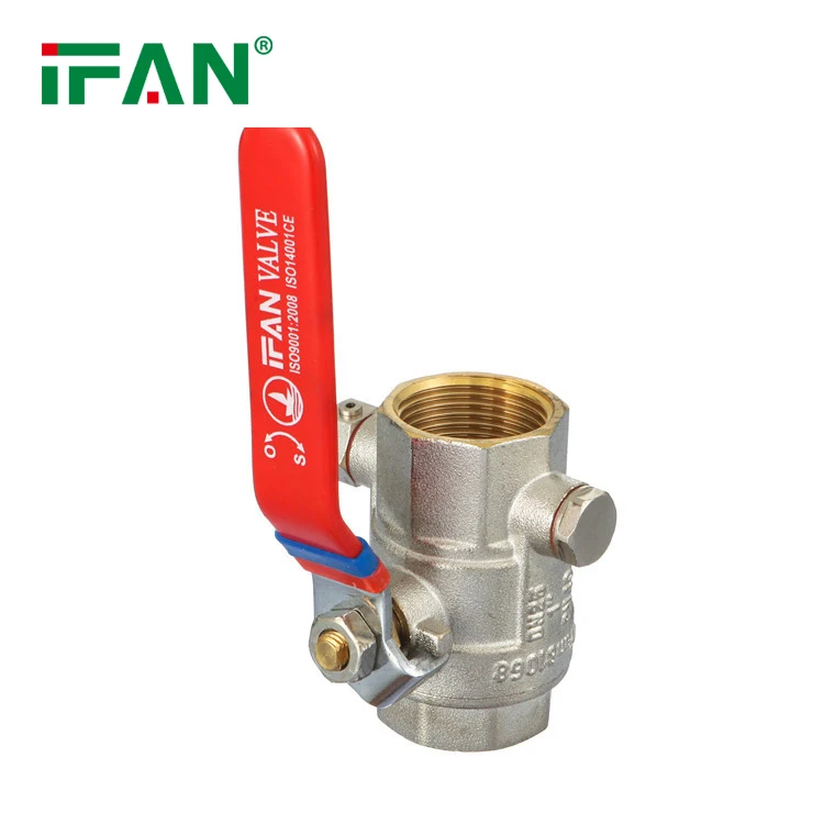 IFAN Factory 1/2 Ball Valve PN25 Brass Water Valve Red Long Handle 81068FF Air Vent Brass Ball Valve