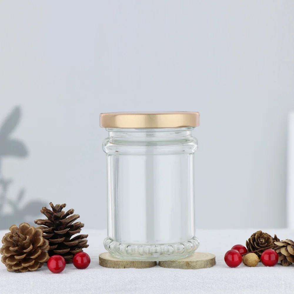 In Stock Round 190ml Glass Jam Jars for Honey Sauce Pickle Storage Jar