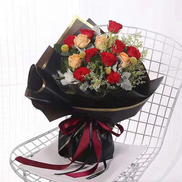 factory outlet wholesale  korean  100%waterproof matte flower bouquet wrapping paper