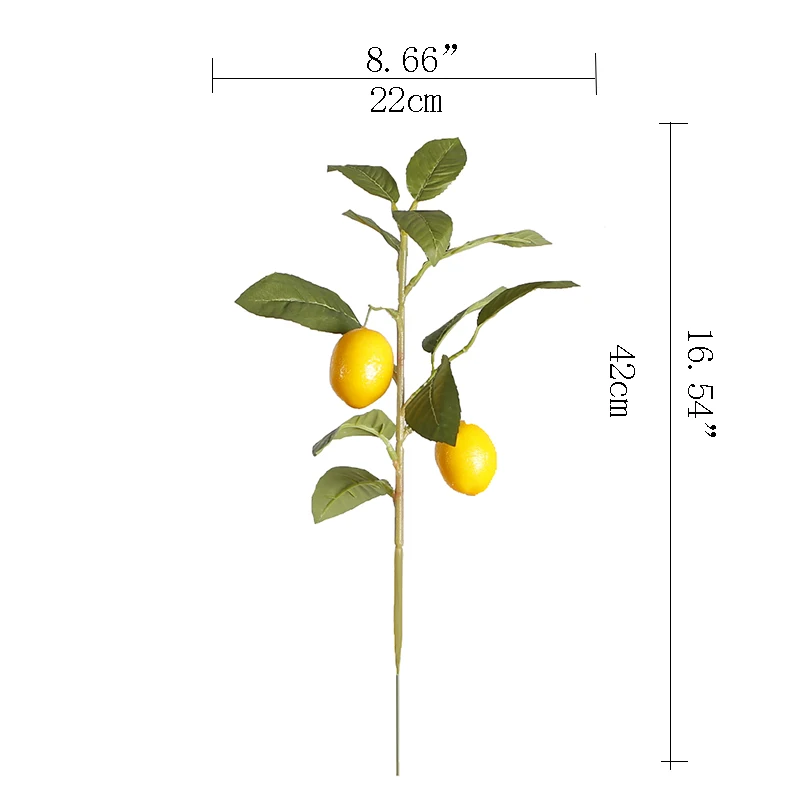 42cm Artificial Plants Artificial Lemon Branches Artificial Lemon with Leaf for Home Decor