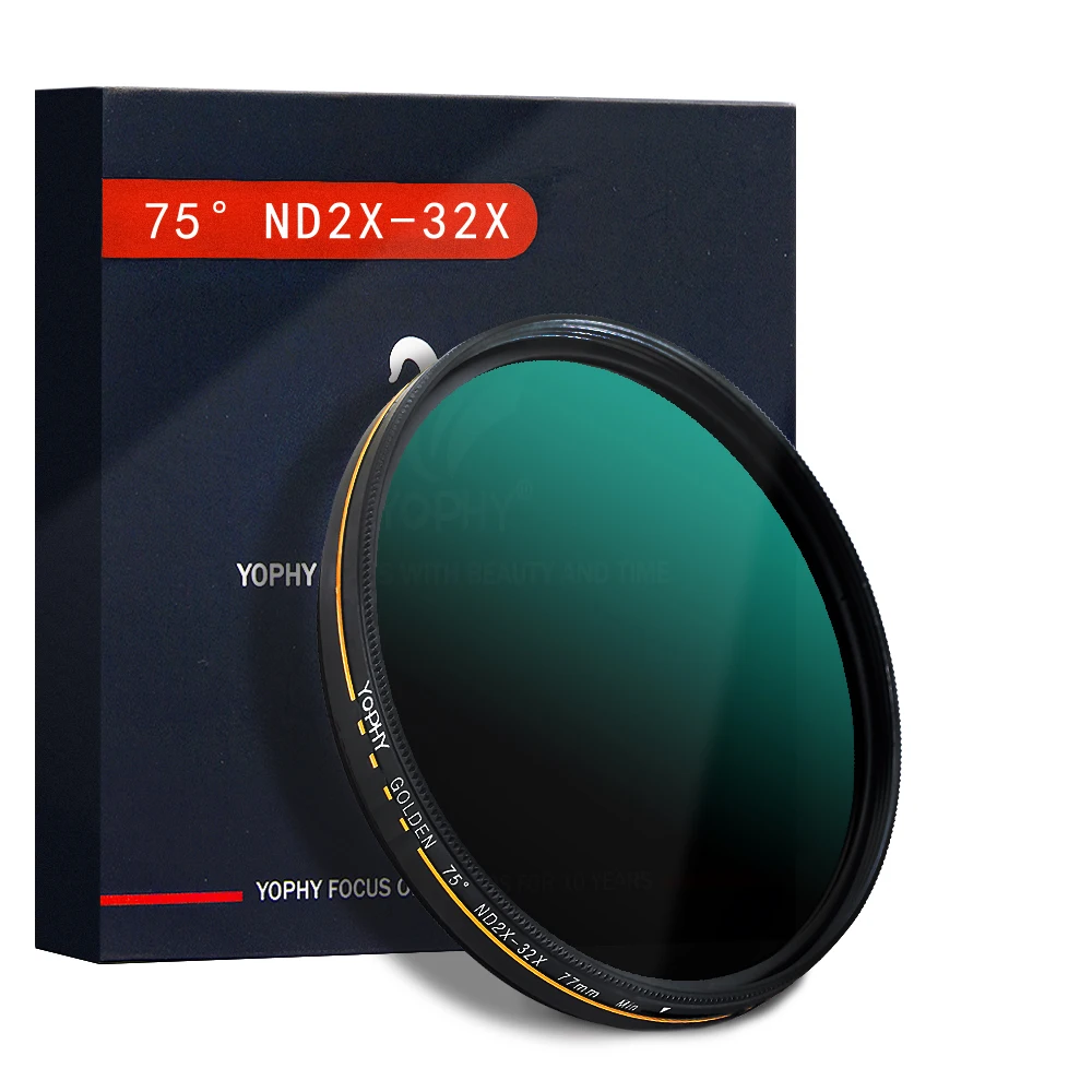 
YOPHY camera Variable ND2-32 AGC glass Factory OEM 67mm 77mm 82mm Adjustable nd Filter to Reduce Light 